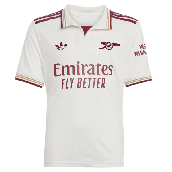 Adidas Arsenal 25/26 Youth Third Jersey Soccer JI9546 White Adidas Arsenal 25/26 Youth Third Jersey Soccer JI9546 White