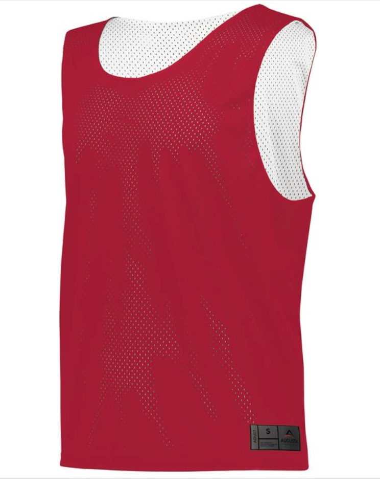 Augusta Youth Mesh Reversible Pinnie - Red/White