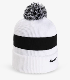 NIKE TEAM BEANIE POM- White/Black- Embroidered Crest