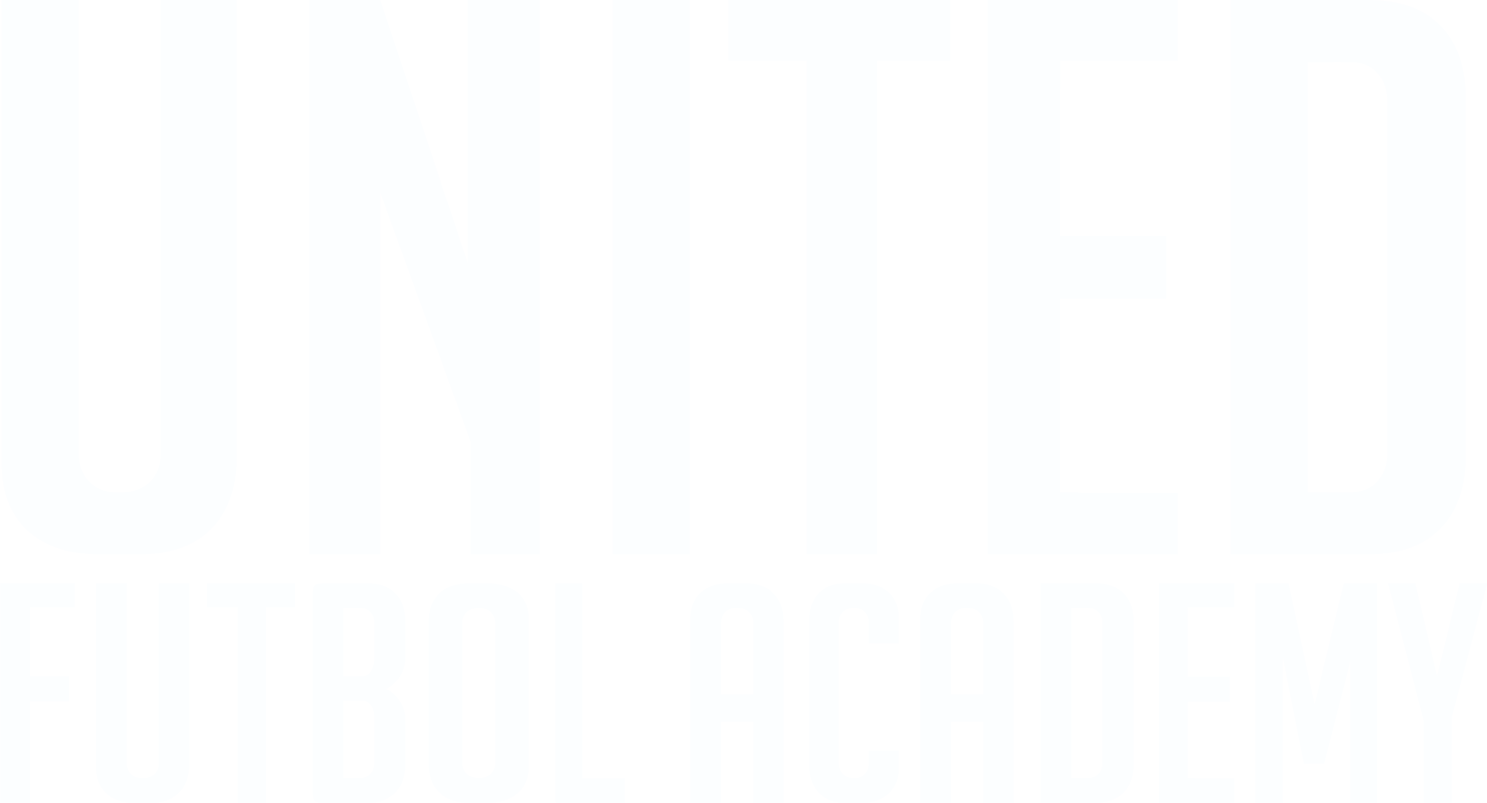 White bold sans-serif text on a black background reads "UNITED" in large letters above "FUTBOL ACADEMY" in a smaller font.
