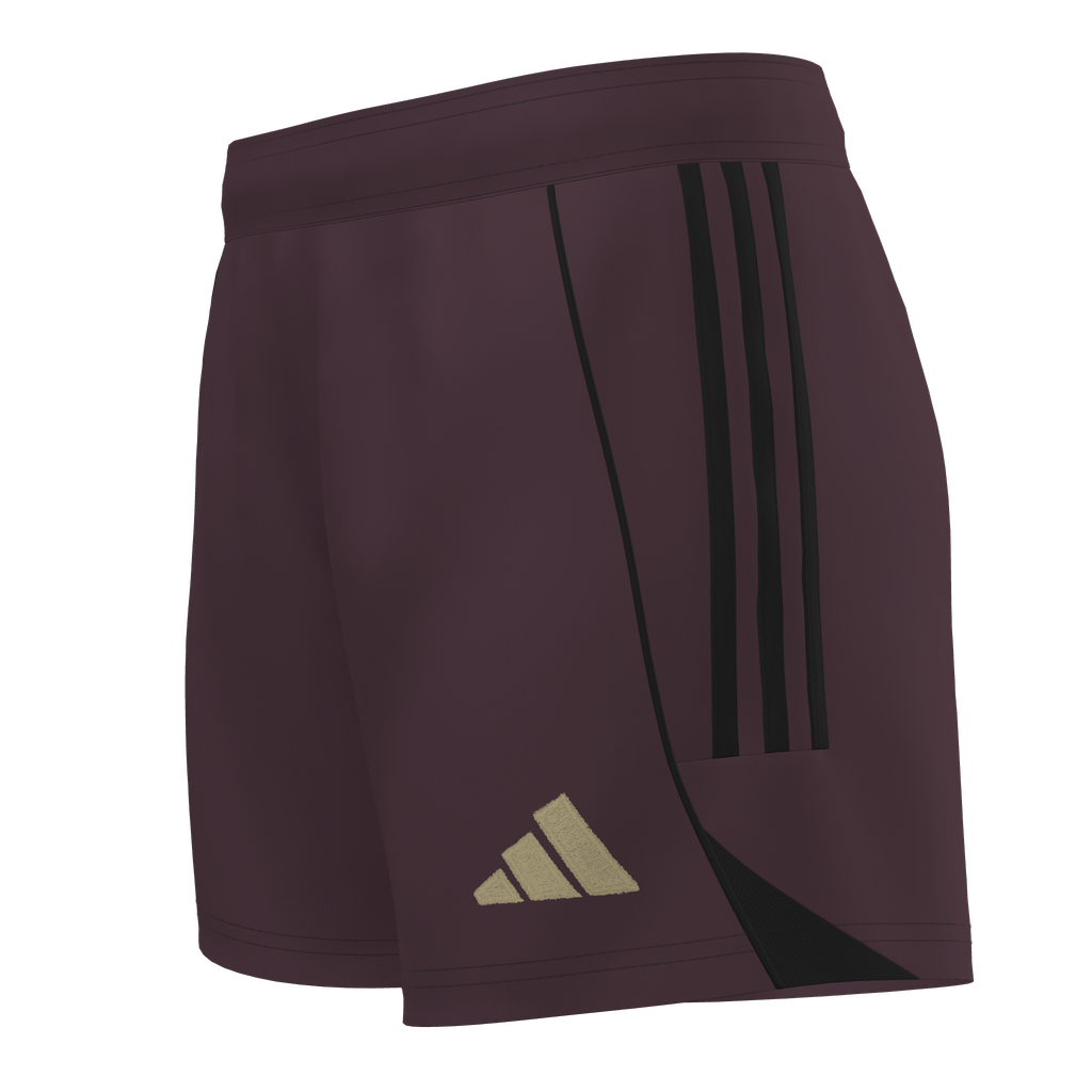 adidas Womens Custom Tiro 25 Competition Match Shorts Liv Fusion- Maroon