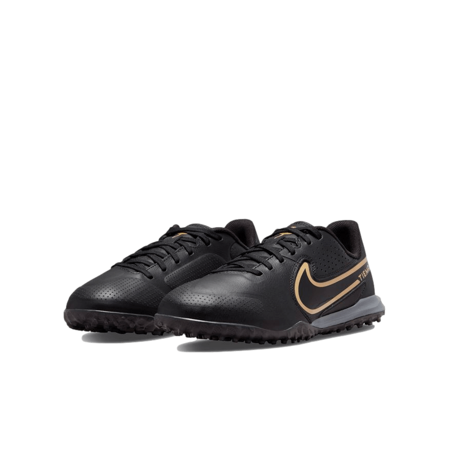 Nike Tiempo Legend 9 Academy Youth Turf Soccer Shoes - Black/Gold