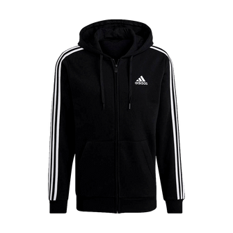 Adidas Essentials 3 Stripe Fleece Full Zip Hoodie