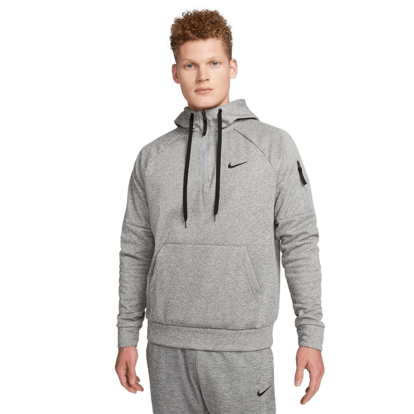 Nike Men's Therma-FIT 1/4 Zip Fitness Soccer Hoodie - Grey