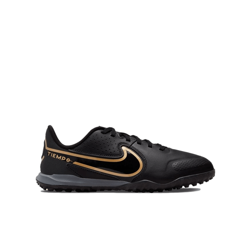Nike Tiempo Legend 9 Academy Youth Turf Soccer Shoes - Black/Gold